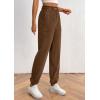 imagePRETTYGARDEN Womens Pants Dressy Casual 2025 Fall Elastic High Waisted Work Office Corduroy Trouser Slacks with PocketsBrown
