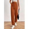 imagePRETTYGARDEN Womens Pants Dressy Casual 2025 Fall Elastic High Waisted Work Office Corduroy Trouser Slacks with PocketsBrown Yellow