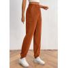 imagePRETTYGARDEN Womens Pants Dressy Casual 2025 Fall Elastic High Waisted Work Office Corduroy Trouser Slacks with PocketsBrown Yellow