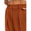 imagePRETTYGARDEN Womens Pants Dressy Casual 2025 Fall Elastic High Waisted Work Office Corduroy Trouser Slacks with PocketsBrown Yellow