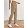 imagePRETTYGARDEN Womens Pants Dressy Casual 2025 Fall Elastic High Waisted Work Office Corduroy Trouser Slacks with PocketsLight Khaki