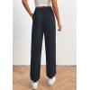 imagePRETTYGARDEN Womens Pants Dressy Casual 2025 Fall Elastic High Waisted Work Office Corduroy Trouser Slacks with PocketsNavy