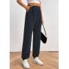 imagePRETTYGARDEN Womens Pants Dressy Casual 2025 Fall Elastic High Waisted Work Office Corduroy Trouser Slacks with PocketsNavy