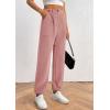 imagePRETTYGARDEN Womens Pants Dressy Casual 2025 Fall Elastic High Waisted Work Office Corduroy Trouser Slacks with PocketsPink