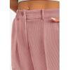 imagePRETTYGARDEN Womens Pants Dressy Casual 2025 Fall Elastic High Waisted Work Office Corduroy Trouser Slacks with PocketsPink