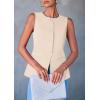 imagePRETTYGARDEN Womens Suit Vest Tops 2025 Summer Dressy Casual Business Button Sleeveless Trendy Fashion Blazer WaistcoatApricot