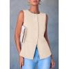 imagePRETTYGARDEN Womens Suit Vest Tops 2025 Summer Dressy Casual Business Button Sleeveless Trendy Fashion Blazer WaistcoatApricot