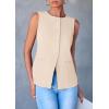 imagePRETTYGARDEN Womens Suit Vest Tops 2025 Summer Dressy Casual Business Button Sleeveless Trendy Fashion Blazer WaistcoatApricot