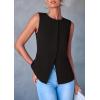 imagePRETTYGARDEN Womens Suit Vest Tops 2025 Summer Dressy Casual Business Button Sleeveless Trendy Fashion Blazer WaistcoatBlack