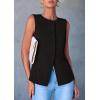 imagePRETTYGARDEN Womens Suit Vest Tops 2025 Summer Dressy Casual Business Button Sleeveless Trendy Fashion Blazer WaistcoatBlack