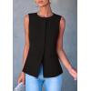 imagePRETTYGARDEN Womens Suit Vest Tops 2025 Summer Dressy Casual Business Button Sleeveless Trendy Fashion Blazer WaistcoatBlack