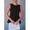 imagePRETTYGARDEN Womens Suit Vest Tops 2025 Summer Dressy Casual Business Button Sleeveless Trendy Fashion Blazer WaistcoatBlack