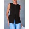 imagePRETTYGARDEN Womens Suit Vest Tops 2025 Summer Dressy Casual Business Button Sleeveless Trendy Fashion Blazer WaistcoatBlack