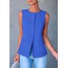 imagePRETTYGARDEN Womens Suit Vest Tops 2025 Summer Dressy Casual Business Button Sleeveless Trendy Fashion Blazer WaistcoatBlue