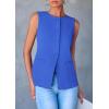 imagePRETTYGARDEN Womens Suit Vest Tops 2025 Summer Dressy Casual Business Button Sleeveless Trendy Fashion Blazer WaistcoatBlue