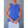 imagePRETTYGARDEN Womens Suit Vest Tops 2025 Summer Dressy Casual Business Button Sleeveless Trendy Fashion Blazer WaistcoatBlue