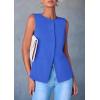 imagePRETTYGARDEN Womens Suit Vest Tops 2025 Summer Dressy Casual Business Button Sleeveless Trendy Fashion Blazer WaistcoatBlue