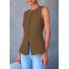 imagePRETTYGARDEN Womens Suit Vest Tops 2025 Summer Dressy Casual Business Button Sleeveless Trendy Fashion Blazer WaistcoatCoffee