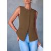 imagePRETTYGARDEN Womens Suit Vest Tops 2025 Summer Dressy Casual Business Button Sleeveless Trendy Fashion Blazer WaistcoatCoffee