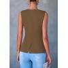 imagePRETTYGARDEN Womens Suit Vest Tops 2025 Summer Dressy Casual Business Button Sleeveless Trendy Fashion Blazer WaistcoatCoffee
