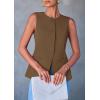 imagePRETTYGARDEN Womens Suit Vest Tops 2025 Summer Dressy Casual Business Button Sleeveless Trendy Fashion Blazer WaistcoatCoffee