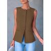 imagePRETTYGARDEN Womens Suit Vest Tops 2025 Summer Dressy Casual Business Button Sleeveless Trendy Fashion Blazer WaistcoatCoffee