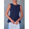 imagePRETTYGARDEN Womens Suit Vest Tops 2025 Summer Dressy Casual Business Button Sleeveless Trendy Fashion Blazer WaistcoatDark Blue