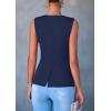 imagePRETTYGARDEN Womens Suit Vest Tops 2025 Summer Dressy Casual Business Button Sleeveless Trendy Fashion Blazer WaistcoatDark Blue