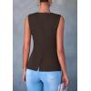 imagePRETTYGARDEN Womens Suit Vest Tops 2025 Summer Dressy Casual Business Button Sleeveless Trendy Fashion Blazer WaistcoatDark Coffee