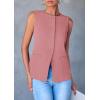 imagePRETTYGARDEN Womens Suit Vest Tops 2025 Summer Dressy Casual Business Button Sleeveless Trendy Fashion Blazer WaistcoatDark Pink