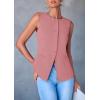 imagePRETTYGARDEN Womens Suit Vest Tops 2025 Summer Dressy Casual Business Button Sleeveless Trendy Fashion Blazer WaistcoatDark Pink