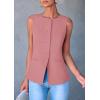 imagePRETTYGARDEN Womens Suit Vest Tops 2025 Summer Dressy Casual Business Button Sleeveless Trendy Fashion Blazer WaistcoatDark Pink
