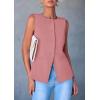 imagePRETTYGARDEN Womens Suit Vest Tops 2025 Summer Dressy Casual Business Button Sleeveless Trendy Fashion Blazer WaistcoatDark Pink