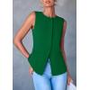imagePRETTYGARDEN Womens Suit Vest Tops 2025 Summer Dressy Casual Business Button Sleeveless Trendy Fashion Blazer WaistcoatGreen
