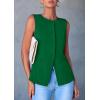 imagePRETTYGARDEN Womens Suit Vest Tops 2025 Summer Dressy Casual Business Button Sleeveless Trendy Fashion Blazer WaistcoatGreen