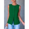 imagePRETTYGARDEN Womens Suit Vest Tops 2025 Summer Dressy Casual Business Button Sleeveless Trendy Fashion Blazer WaistcoatGreen
