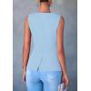 imagePRETTYGARDEN Womens Suit Vest Tops 2025 Summer Dressy Casual Business Button Sleeveless Trendy Fashion Blazer WaistcoatLight Blue