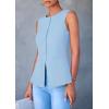 imagePRETTYGARDEN Womens Suit Vest Tops 2025 Summer Dressy Casual Business Button Sleeveless Trendy Fashion Blazer WaistcoatLight Blue