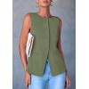 imagePRETTYGARDEN Womens Suit Vest Tops 2025 Summer Dressy Casual Business Button Sleeveless Trendy Fashion Blazer WaistcoatLight Green