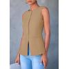 imagePRETTYGARDEN Womens Suit Vest Tops 2025 Summer Dressy Casual Business Button Sleeveless Trendy Fashion Blazer WaistcoatLight Khaki