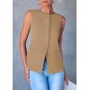 imagePRETTYGARDEN Womens Suit Vest Tops 2025 Summer Dressy Casual Business Button Sleeveless Trendy Fashion Blazer WaistcoatLight Khaki