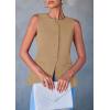 imagePRETTYGARDEN Womens Suit Vest Tops 2025 Summer Dressy Casual Business Button Sleeveless Trendy Fashion Blazer WaistcoatLight Khaki