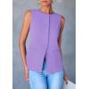 imagePRETTYGARDEN Womens Suit Vest Tops 2025 Summer Dressy Casual Business Button Sleeveless Trendy Fashion Blazer WaistcoatLight Purple