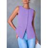 imagePRETTYGARDEN Womens Suit Vest Tops 2025 Summer Dressy Casual Business Button Sleeveless Trendy Fashion Blazer WaistcoatLight Purple