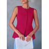 imagePRETTYGARDEN Womens Suit Vest Tops 2025 Summer Dressy Casual Business Button Sleeveless Trendy Fashion Blazer WaistcoatMagenta