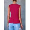 imagePRETTYGARDEN Womens Suit Vest Tops 2025 Summer Dressy Casual Business Button Sleeveless Trendy Fashion Blazer WaistcoatMagenta