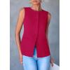 imagePRETTYGARDEN Womens Suit Vest Tops 2025 Summer Dressy Casual Business Button Sleeveless Trendy Fashion Blazer WaistcoatMagenta