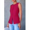 imagePRETTYGARDEN Womens Suit Vest Tops 2025 Summer Dressy Casual Business Button Sleeveless Trendy Fashion Blazer WaistcoatMagenta