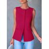 imagePRETTYGARDEN Womens Suit Vest Tops 2025 Summer Dressy Casual Business Button Sleeveless Trendy Fashion Blazer WaistcoatMagenta
