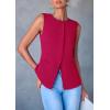 imagePRETTYGARDEN Womens Suit Vest Tops 2025 Summer Dressy Casual Business Button Sleeveless Trendy Fashion Blazer WaistcoatMagenta